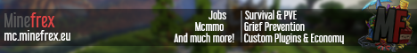Minefrex Survival MCMMO - JOBS - AUCTIONS - GRIEF PREVENTION